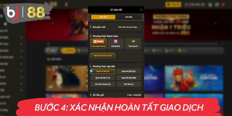 Làm thế nào để nạp tiền vào BJ88 từng bước?